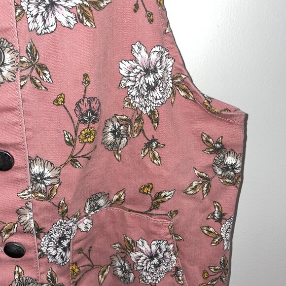 Floral Button-Front Pink Jumper/Dress With Adjustable Straps & Front Pockets - Picture 2 of 7